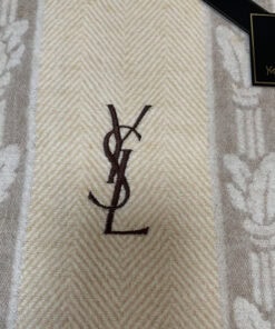Alternative view of Yves Saint Laurent Beige Chevron Cotton Flat Sheet