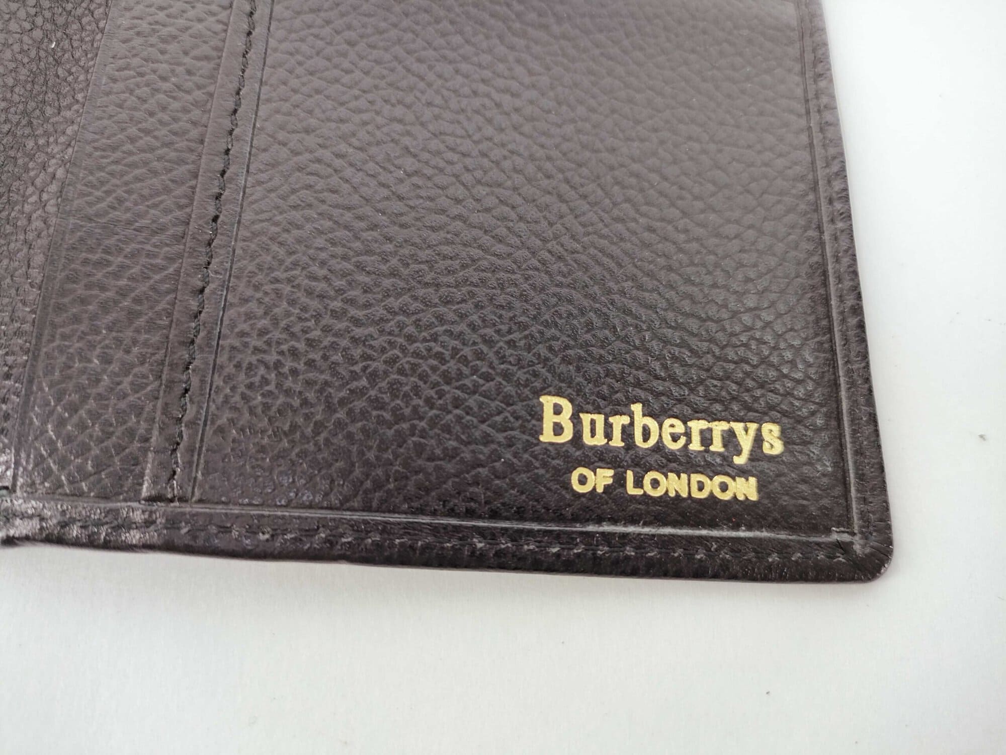 Burberry Black Grained Leather Gold Plate Long Flap Wallet - Image 10