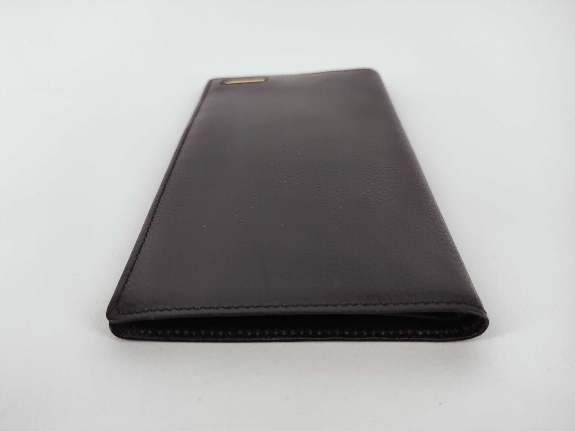 Burberry Black Grained Leather Gold Plate Long Flap Wallet - Image 6