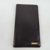 Burberry Black Grained Leather Gold Plate Long Flap Wallet