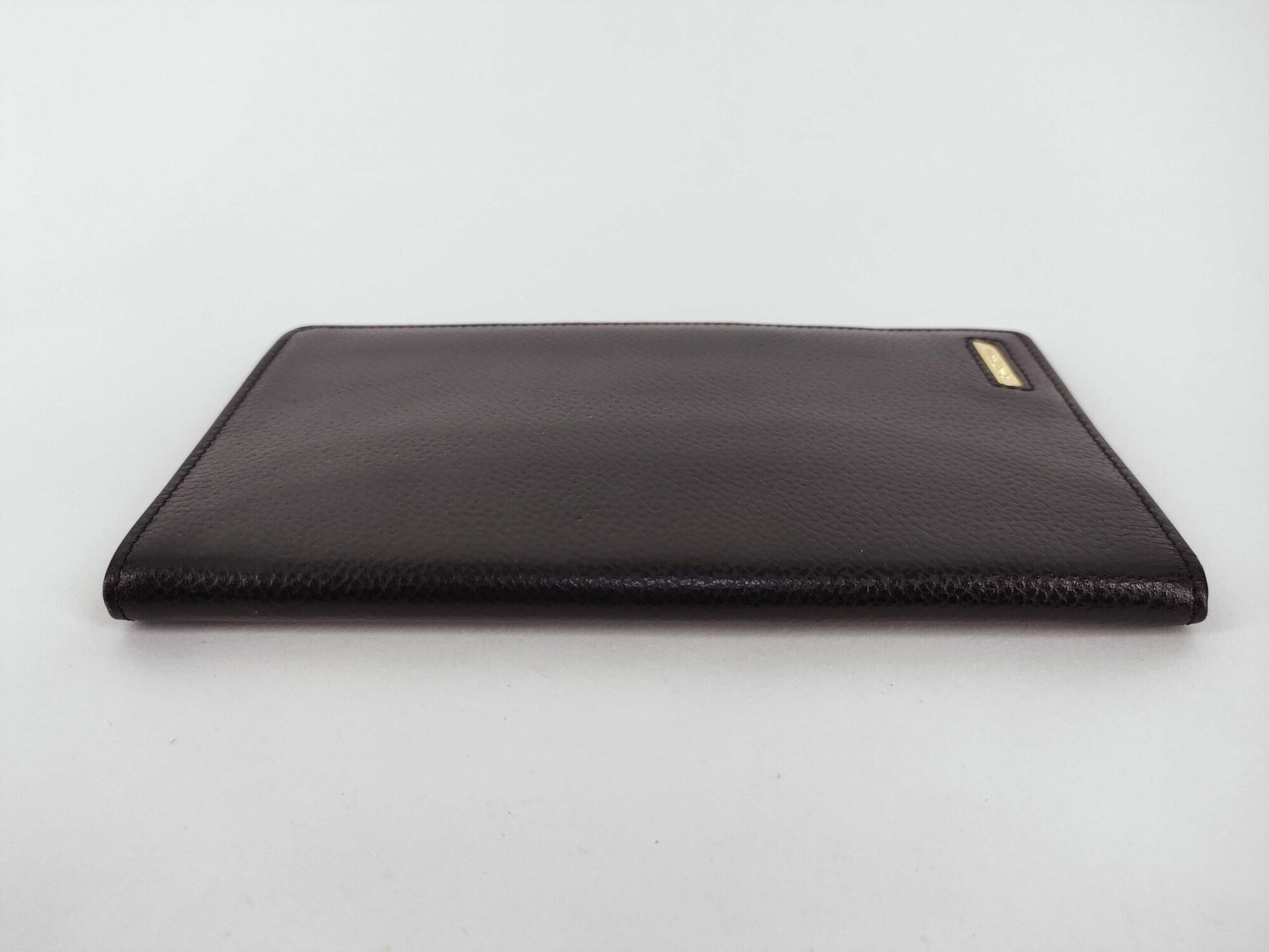 Burberry Black Grained Leather Gold Plate Long Flap Wallet - Image 5