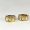 intage Givenchy Gold Plated Crystal G Logo Half Hoop Clip-On Earrings