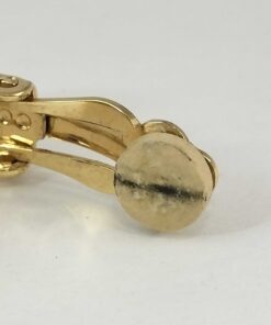 Vintage Givenchy Gold Plated Crystal G Logo Half Hoop Clip-On Earrings - Image 8