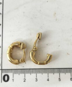 Vintage Givenchy Gold Plated Crystal G Logo Half Hoop Clip-On Earrings - Image 6