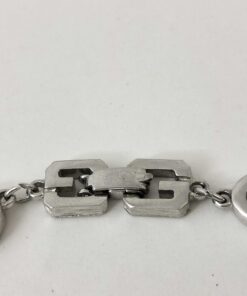 Vintage Givenchy Silver Tone G Logo Oval Link Bracelet - Image 2