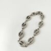 Vintage Givenchy Silver Tone G Logo Oval Link Bracelet