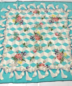Tiffany & Co. Floral Ribbon 3D Cube Silk Square Scarf, additional view 9