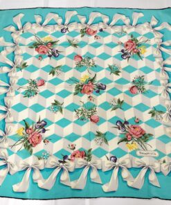 Tiffany & Co. Floral Ribbon 3D Cube Silk Square Scarf, additional view 2