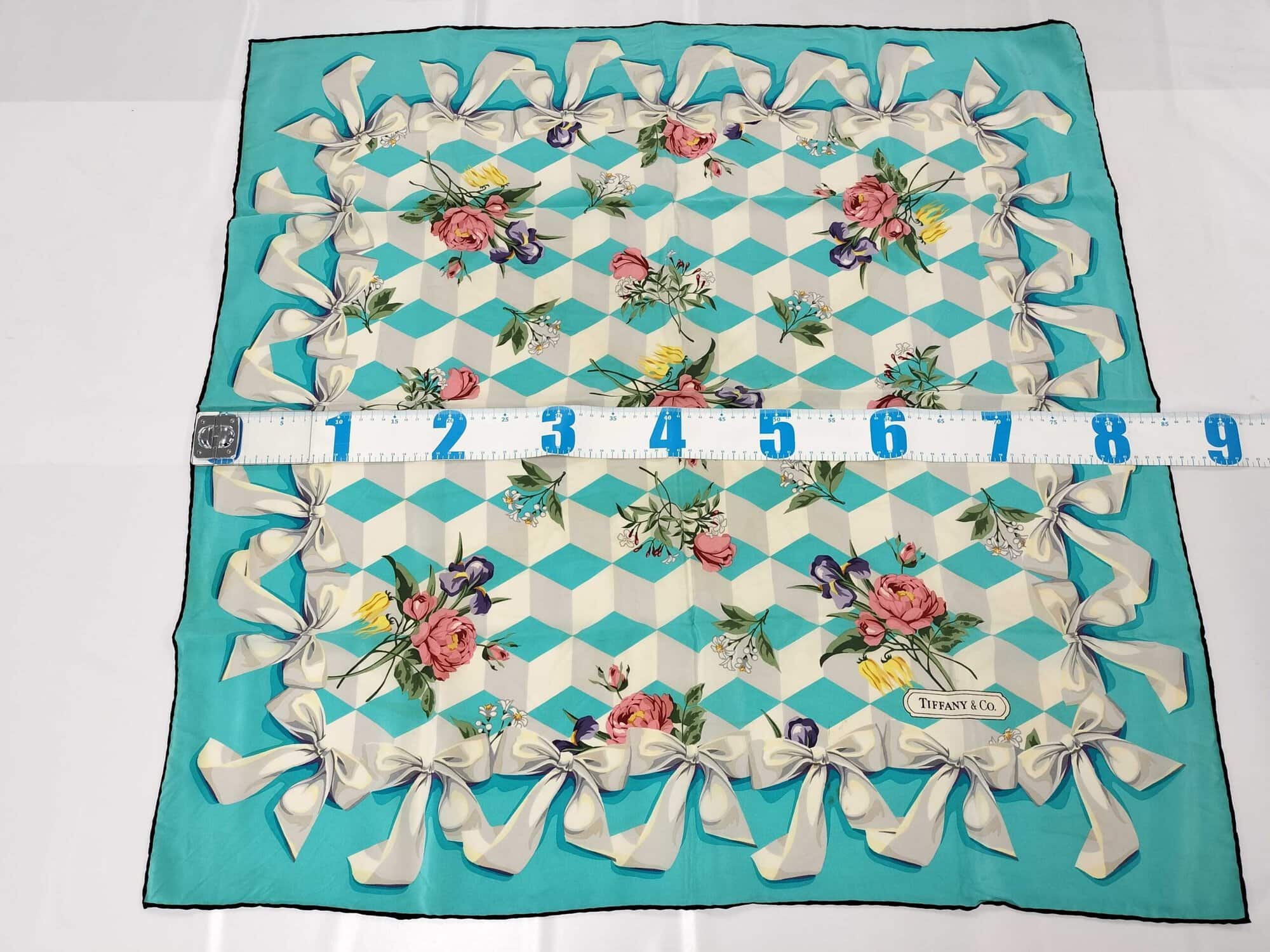 Tiffany & Co. Floral Ribbon 3D Cube Silk Square Scarf, additional view 3