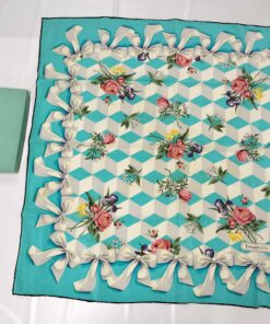 Tiffany & Co. Floral Ribbon 3D Cube Silk Square Scarf