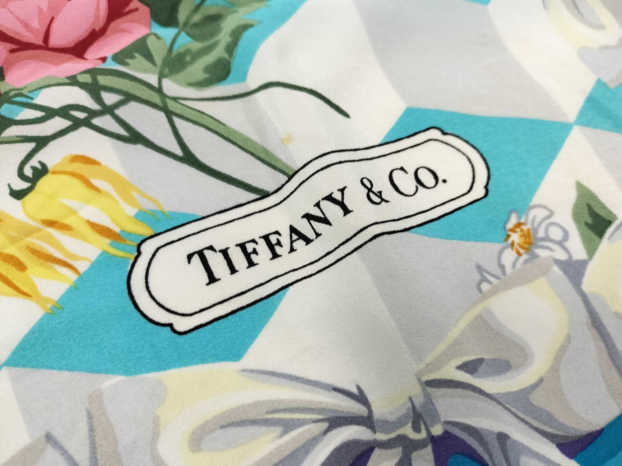 Tiffany & Co. Floral Ribbon 3D Cube Silk Square Scarf, additional view 6
