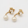 Salvatore Ferragamo Gold-Tone Gancini Double Pearl Jacket Earrings