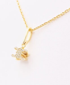 (13427_0187) CELINE Solitaire Sparkle Triomphe Rhinestone Necklace Gold Necklace - Image 3