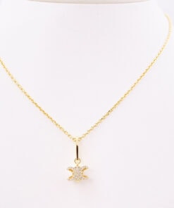 (13427_0187) CELINE Solitaire Sparkle Triomphe Rhinestone Necklace Gold Necklace - Image 2