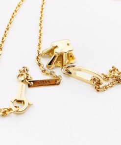 (13427_0187) CELINE Solitaire Sparkle Triomphe Rhinestone Necklace Gold Necklace - Image 5