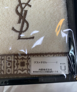 Yves Saint Laurent Embroidered Monogram 2-Piece Guest Towel Set in Box, additional view 5