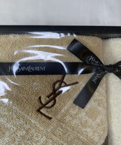 Yves Saint Laurent Embroidered Monogram 2-Piece Guest Towel Set in Box, additional view 3