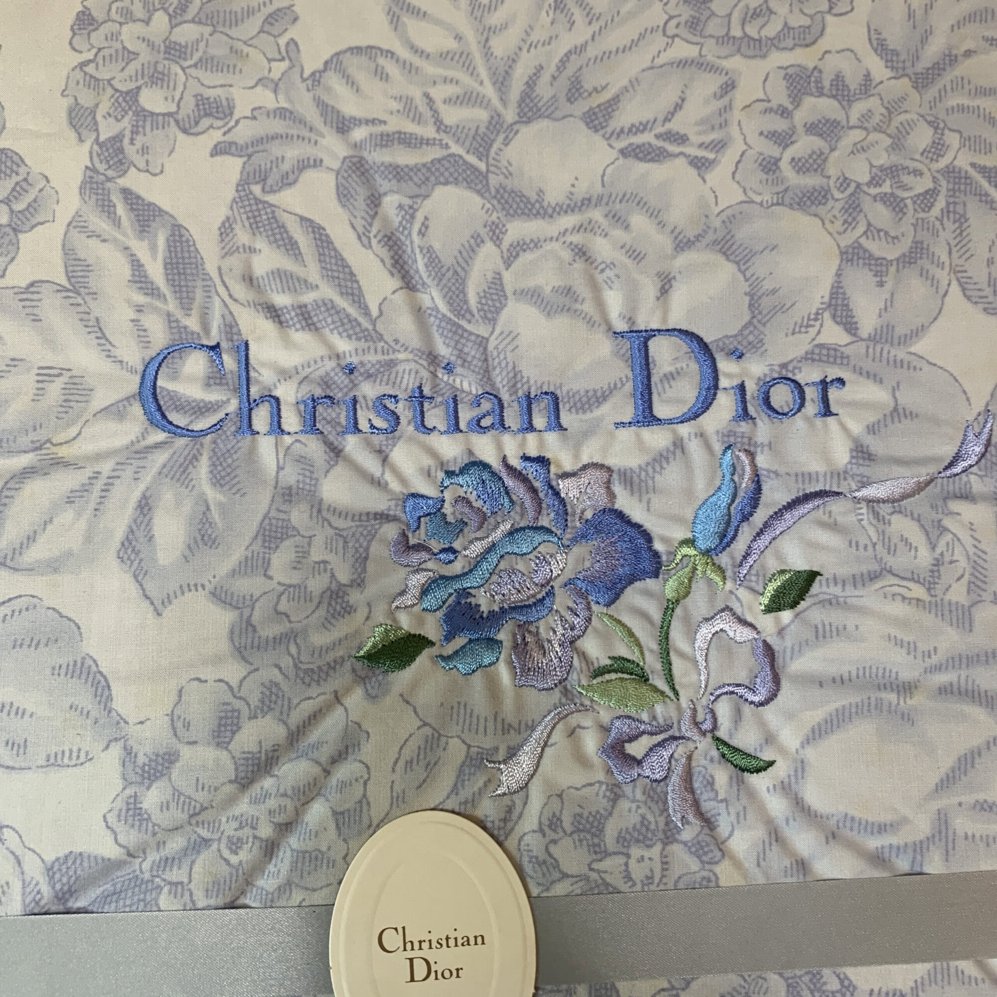 Christian Dior Blue Floral Down Ket Light Comforter Blanket, additional view 4