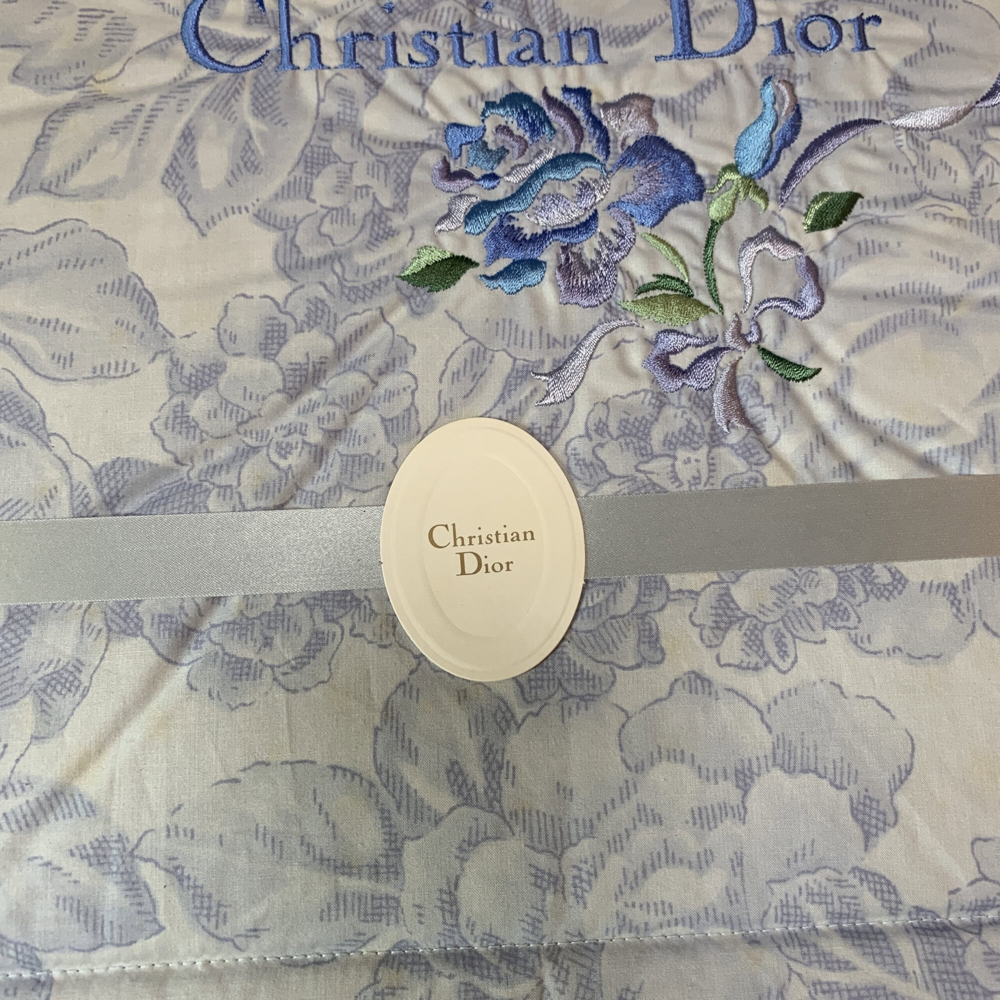 Christian Dior Blue Floral Down Ket Light Comforter Blanket, additional view 3