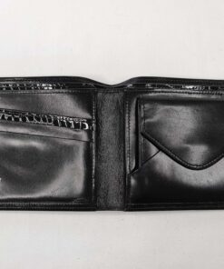 Open interior of Givenchy Monsieur wallet showing card slots, gold hallmark, and coin pocket