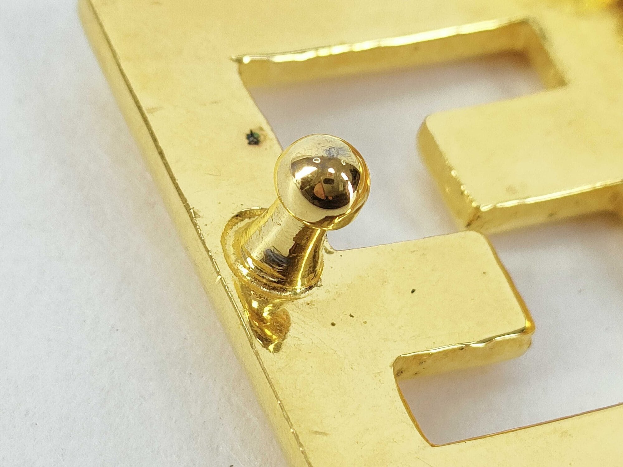 Fendi Gold-Tone Interlocking FF Logo Clamp Belt Buckle, additional view 5