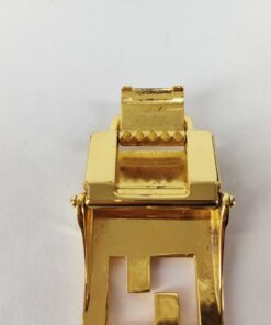 Fendi Gold-Tone Interlocking FF Logo Clamp Belt Buckle, additional view 4
