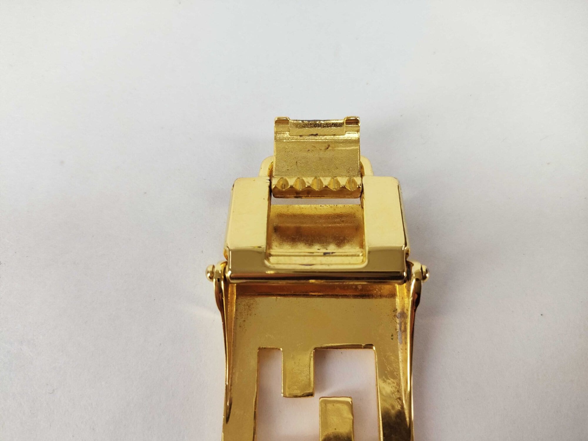 Fendi Gold-Tone Interlocking FF Logo Clamp Belt Buckle, additional view 4