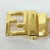 Fendi Gold-Tone Interlocking FF Logo Clamp Belt Buckle