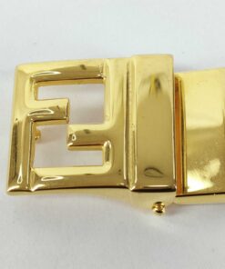 Fendi gold-tone interlocking FF logo clamp belt buckle front face