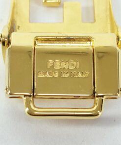 Fendi Gold-Tone Interlocking FF Logo Clamp Belt Buckle, additional view 3