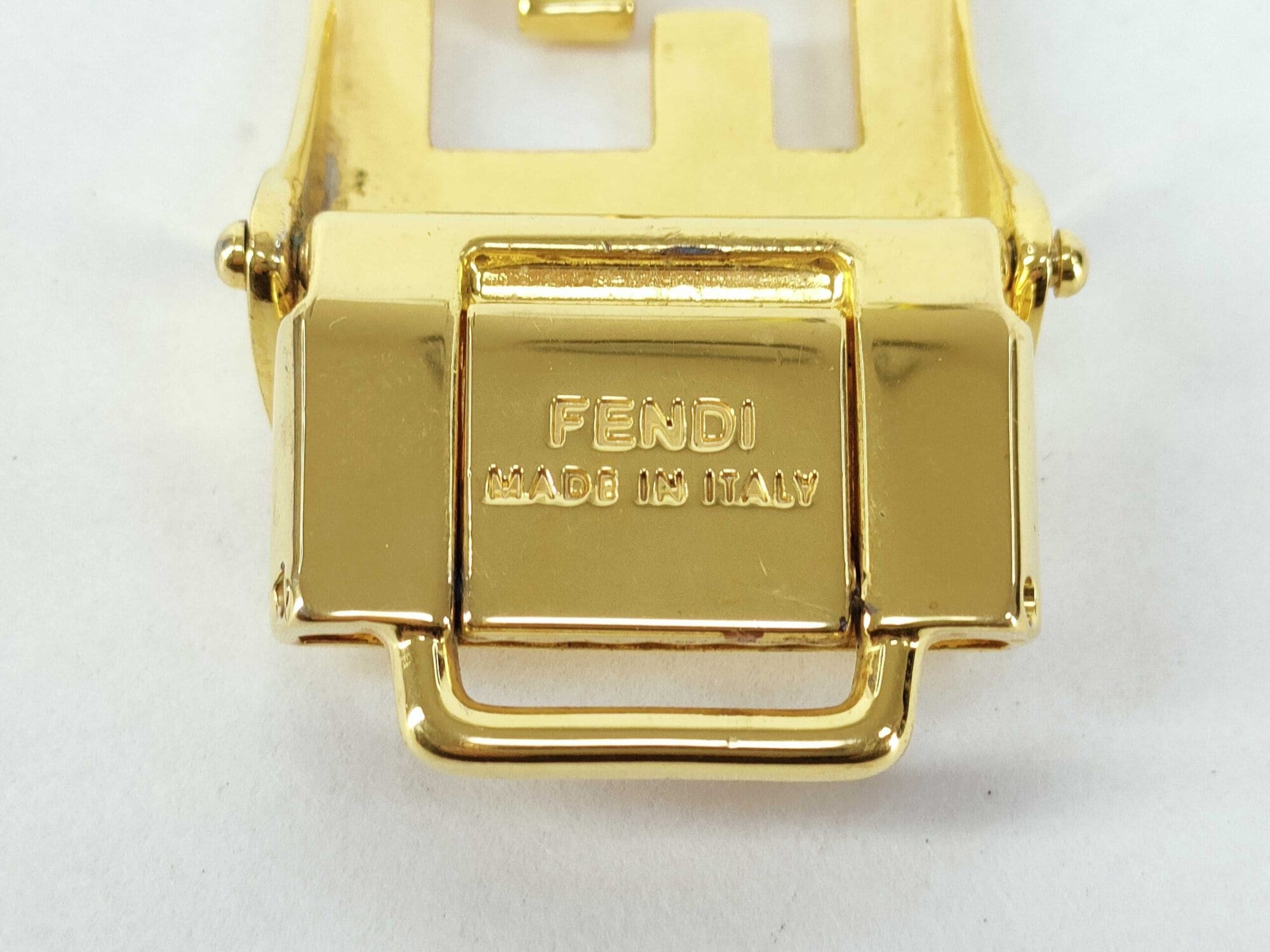 Fendi Gold-Tone Interlocking FF Logo Clamp Belt Buckle, additional view 3