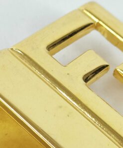 Fendi Gold-Tone Interlocking FF Logo Clamp Belt Buckle, additional view 8