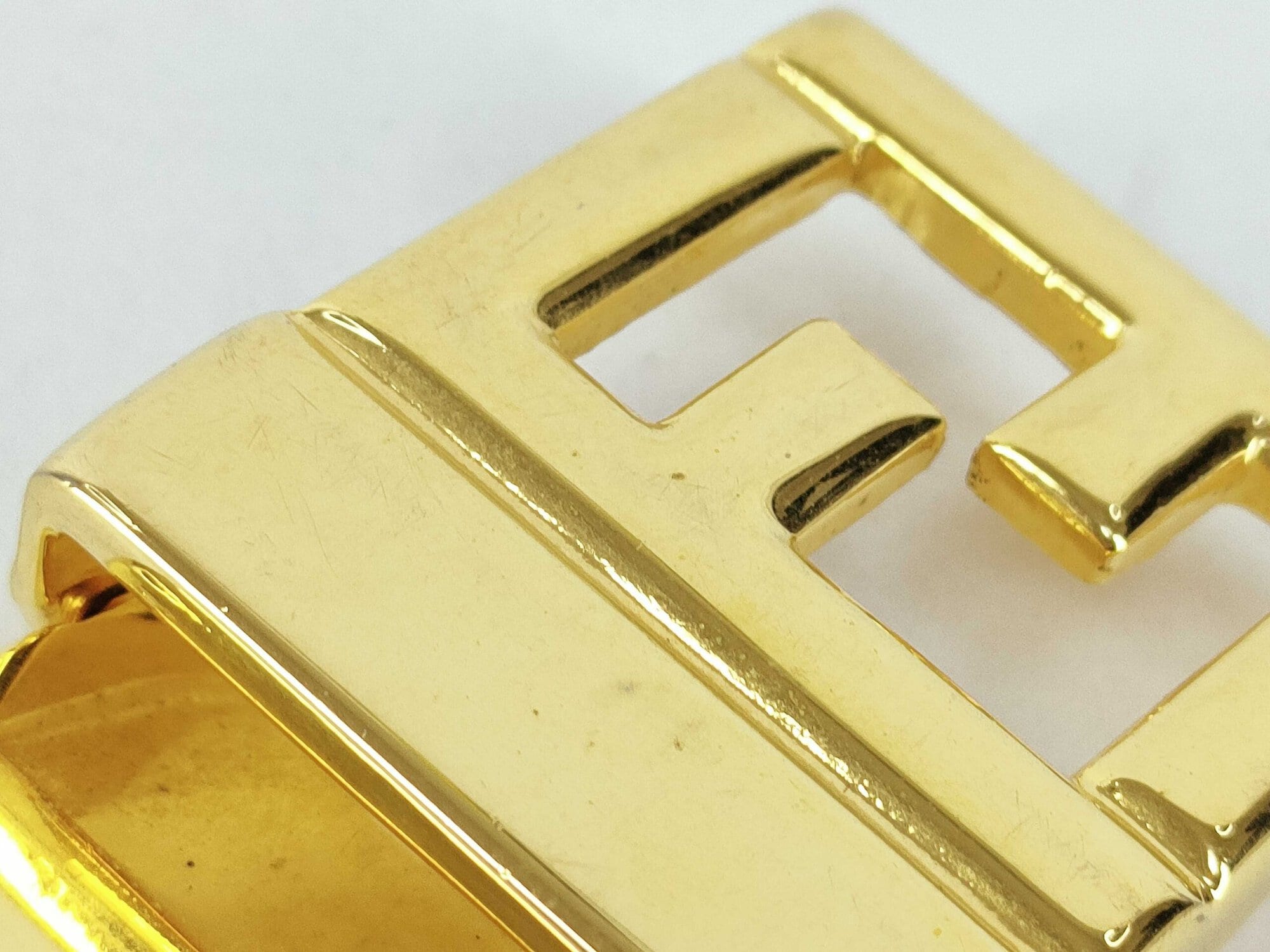 Fendi Gold-Tone Interlocking FF Logo Clamp Belt Buckle, additional view 8