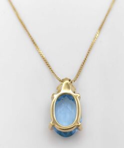 Reverse view of Christian Dior pendant showing the gold-tone open-back basket setting.