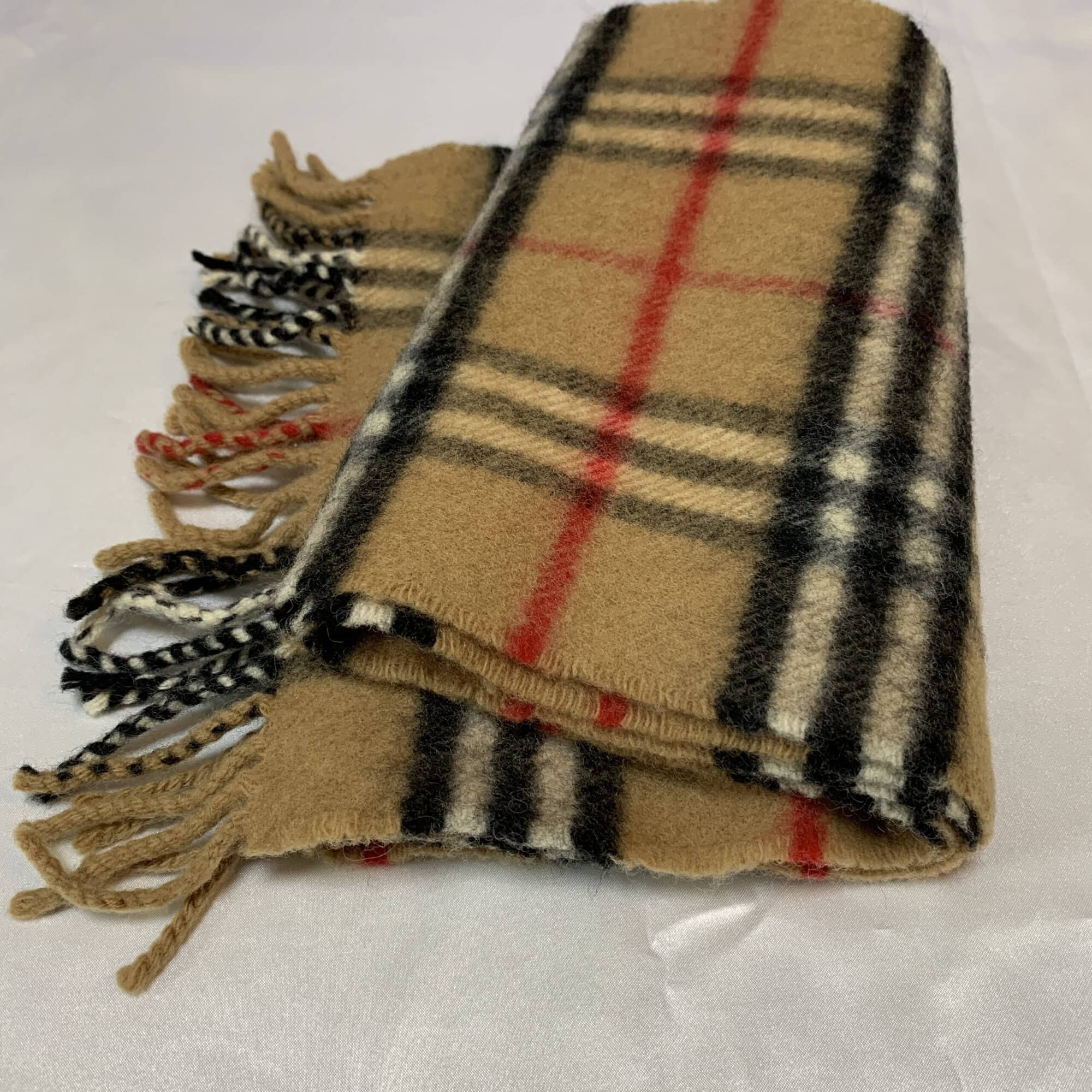 Burberrys of London Classic Camel Nova Check 100% Lambswool Scarf, additional view 3