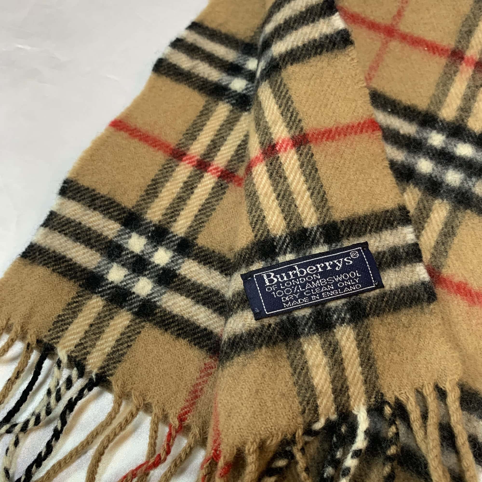 Burberrys of London Classic Camel Nova Check 100% Lambswool Scarf, additional view 5