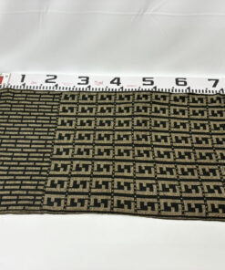 Fendi Mare Zucca Monogram & Stripe Knit Scarf Brown Black, additional view 2