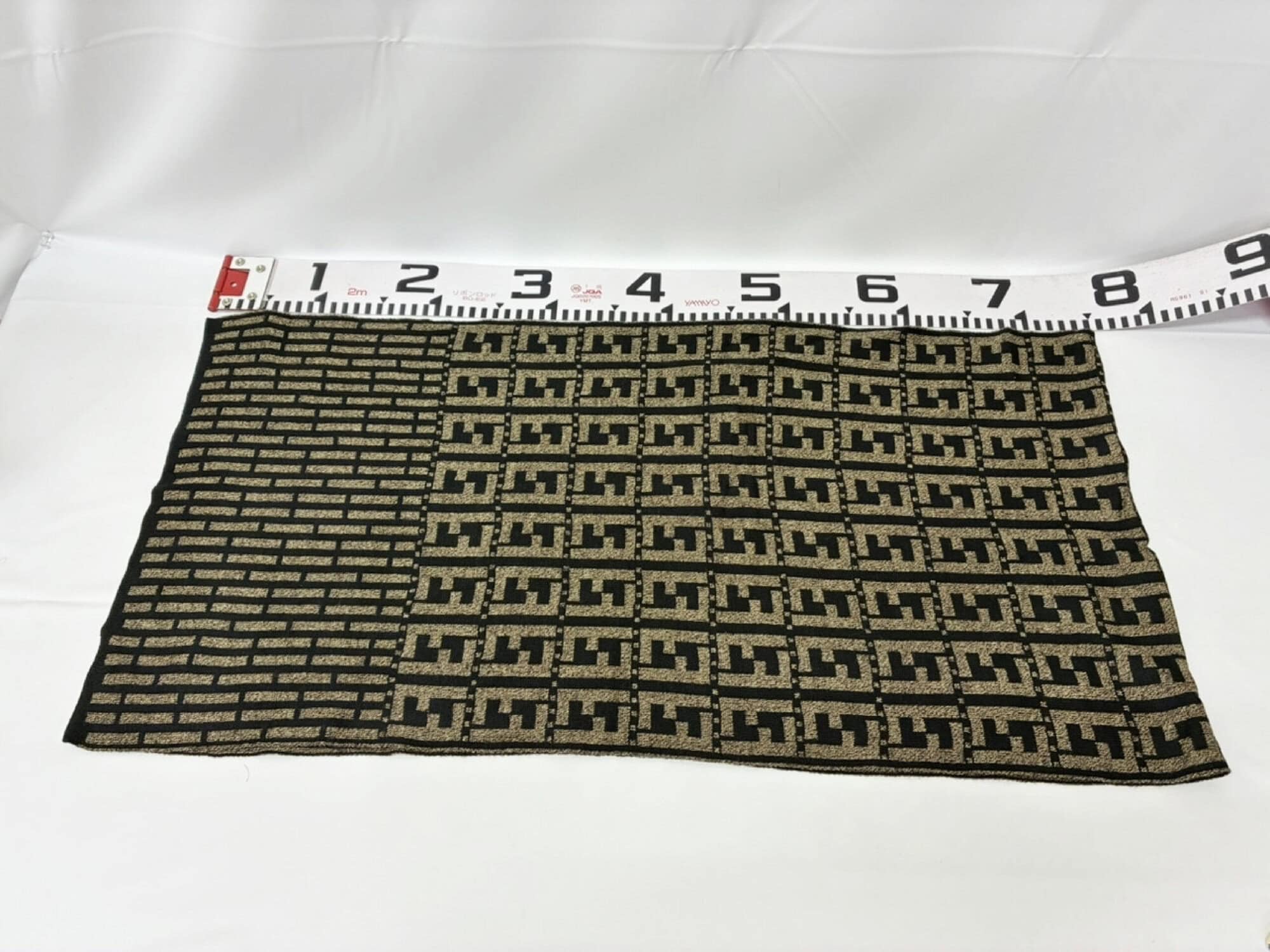 Fendi Mare Zucca Monogram & Stripe Knit Scarf Brown Black, additional view 2