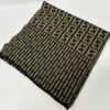 Fendi Mare Zucca Monogram & Stripe Knit Scarf Brown Black