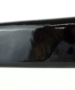 Back exterior view of black patent leather continental wallet