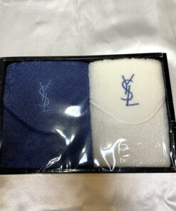 Yves Saint Laurent Two-Tone Embroidered Towel Set in Box