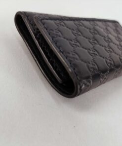 Gucci Navy Microguccissima Leather 6-Ring Key Case Key Holder, additional view 3