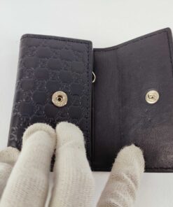 Gucci Navy Microguccissima Leather 6-Ring Key Case Key Holder, additional view 8