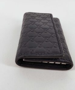 Gucci Navy Microguccissima Leather 6-Ring Key Case Key Holder, additional view 6