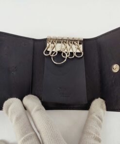 Gucci Navy Microguccissima Leather 6-Ring Key Case Key Holder, additional view 9