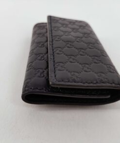 Gucci Navy Microguccissima Leather 6-Ring Key Case Key Holder, additional view 4
