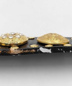 Gianni Versace Medusa Crystal Studded Leather Belt, additional view 8