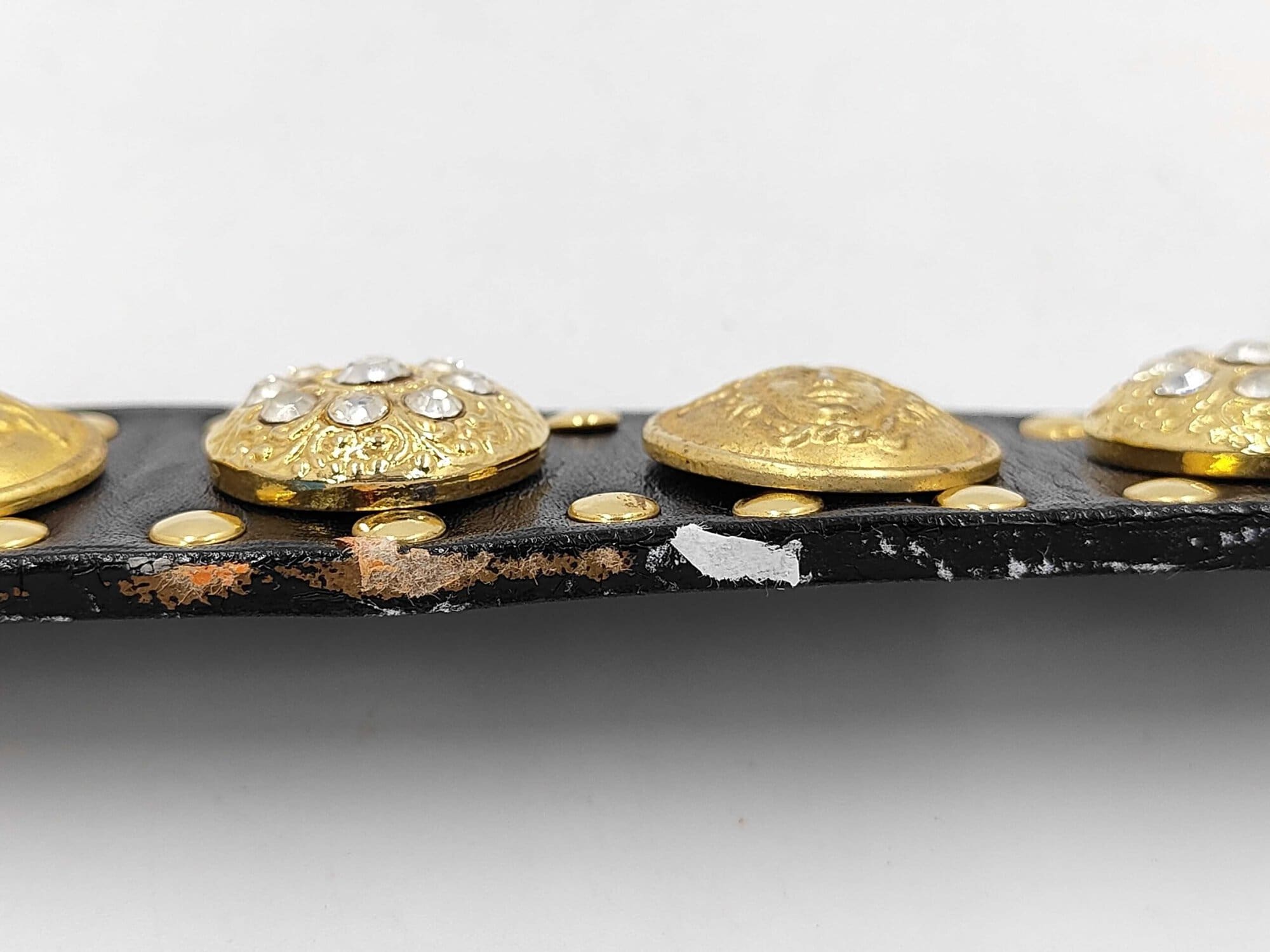 Gianni Versace Medusa Crystal Studded Leather Belt, additional view 8