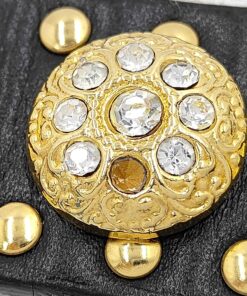 Gianni Versace Medusa Crystal Studded Leather Belt, additional view 7