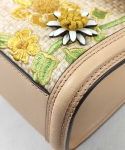 Tory Burch Limited Edition Printed Straw Fleming Convertible Shoulder Bag - Image 6